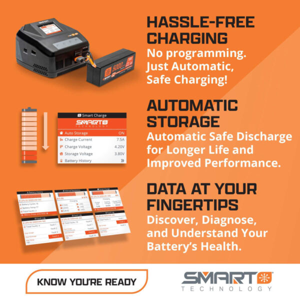 7.4V 4000mAh 2S 130C Smart No Prep Drag LiPo Battery: IC5
