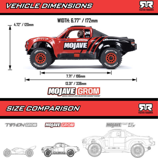 1-16 MOJAVE GROM 4X4 RTR Brushed Desert Truck (Battery & Charger Included)