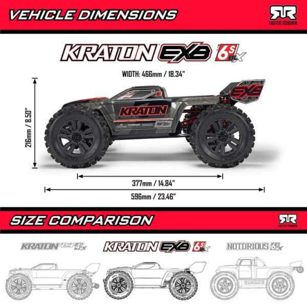 1/8 KRATON 6S EXB 4X4 RTR Brushless Speed Truck BLACK