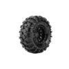 Louise RC - CR-ROWDY - 1-18/1-24 Crawler Tire Set - Mounted - Super Soft - Black 1.0 Wheels - Hex 7mm - L-T3368VB