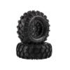 Louise RC - CR-ROWDY - 1-18/1-24 Crawler Tire Set - Mounted - Super Soft - Black 1.0 Wheels - Hex 7mm - L-T3368VB