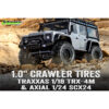 Louise RC - CR-ROWDY - 1-18/1-24 Crawler Tire Set - Mounted - Super Soft - Black 1.0 Wheels - Hex 7mm - L-T3368VB