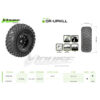 Louise RC - CR-UPHILL - 1-18/1-24 Crawler Tire Set - Mounted - Super Soft - Black 1.0 Wheels - Hex 7mm - L-T3369VB