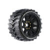 Louise RC - MFT - MT-CYCLONE speed - 1-8 Monster Truck Tire Set - Mounted - Soft - Black Wheels - Removable 1-8 MT HEX 1