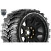 Louise RC - MFT - MT-CYCLONE speed - 1-8 Monster Truck Tire Set - Mounted - Soft - Black Wheels - Removable 1-8 MT HEX 1