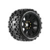 Louise RC - MFT - MT-UPHILL speed - 1-8 Monster Truck Tire Set - Mounted - Soft - Black Wheels - Removable 1-8 MT HEX 17