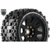 Louise RC - MFT - MT-UPHILL speed - 1-8 Monster Truck Tire Set - Mounted - Soft - Black Wheels - Removable 1-8 MT HEX 17