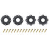 Louise RC - MFT - MT-UPHILL speed - 1-8 Monster Truck Tire Set - Mounted - Soft - Black Wheels - Removable 1-8 MT HEX 17