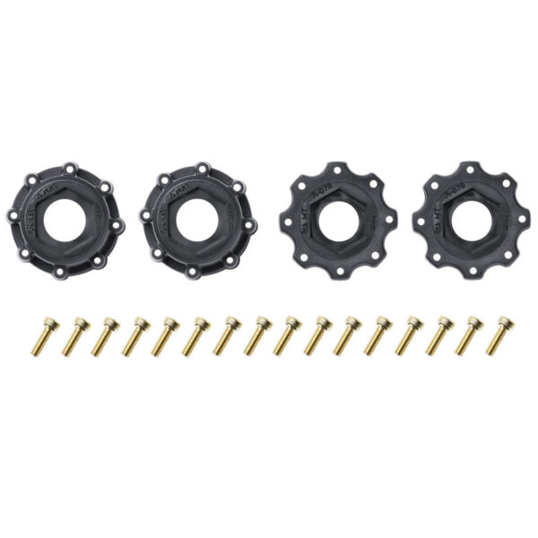 Louise RC - MFT - MT-UPHILL speed - 1-8 Monster Truck Tire Set - Mounted - Soft - Black Wheels - Removable 1-8 MT HEX 17