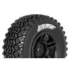 Louise RC - SC-HUMMER 1/10 Short Course Tire Set - Mounted - Soft - Black Wheels - Hex 12mm - SLASH 2WD Rear - SLASH 4