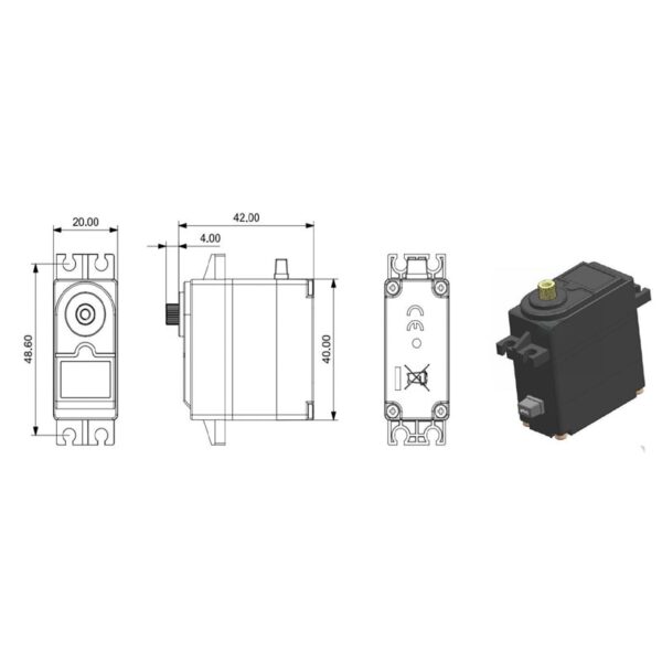 Servo "S350MH" 35kg 25T/JR Metal Gear